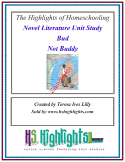 Novel Literature Unit Study Bud Not Buddy