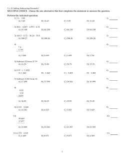 Add and Subtract Decimals 1