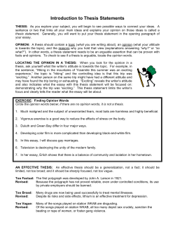 Introduction to Thesis Statements