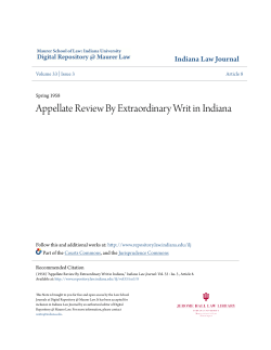 Appellate Review By Extraordinary Writ in Indiana