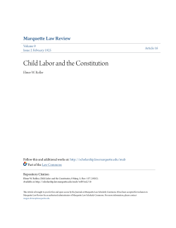 Child Labor and the Constitution - Marquette Law Scholarly Commons