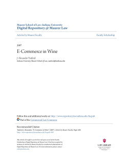 E-Commerce in Wine - Digital Repository @ Maurer Law
