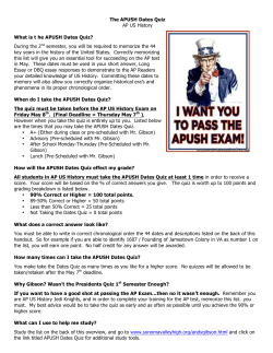 The APUSH Dates Quiz - Sonoma Valley High School