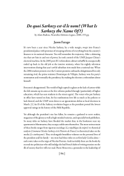 De quoi Sarkozy est-il le nom? (What Is Sarkozy