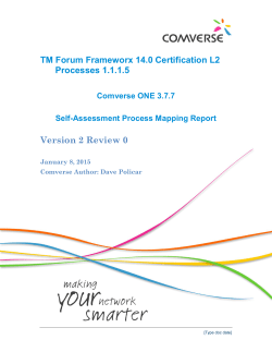 TM Forum Frameworx 14.0 Certification L2 Processes 1.1.1.5