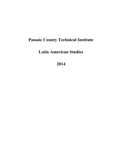 Passaic County Technical Institute Latin American Studies 2014