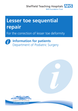 Lesser toe sequential repair - Sheffield Teaching Hospital