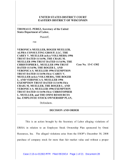 UNITED STATES DISTRICT COURT EASTERN DISTRICT OF