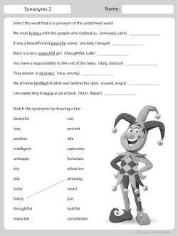 Synonym worksheet 2