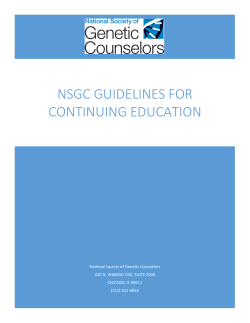 Continuing Education Unit (CEU) - National Society of Genetic