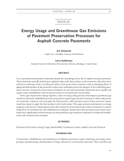 Energy Usage and Greenhouse Gas Emissions of