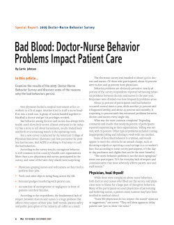 Bad Blood: Doctor-Nurse Behavior Problems Impact Patient Care