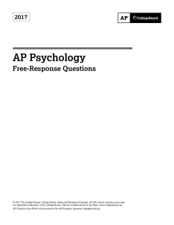 AP Psychology 2017 Free-Response Questions