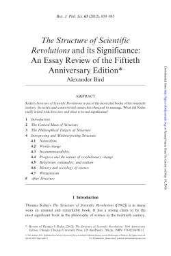The Structure of Scientific Revolutions and its Significance