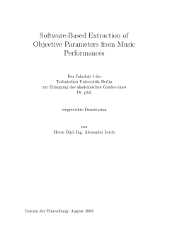 Software-Based Extraction of Objective Parameters from Music