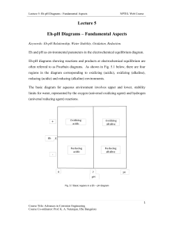 Lecture 5 Eh-pH Diagrams &ndash; Fundamental Aspects