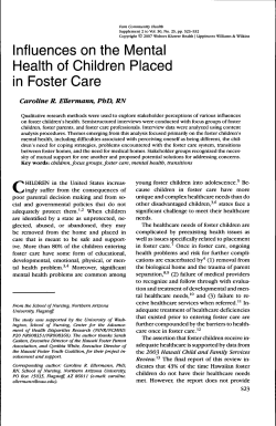 Influences on the Mental Health of Children