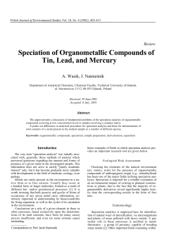 Speciation of Organometallic Compounds of Tin, Lead, and Mercury