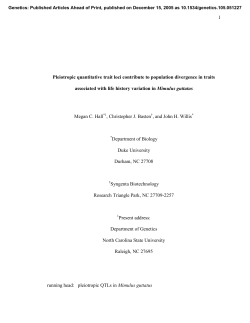 1 Pleiotropic quantitative trait loci contribute to population