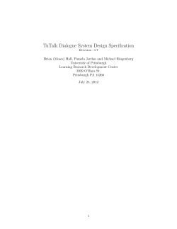 TuTalk Dialogue System Design Specification