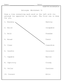 Antonyms (Worksheet 5)