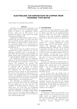 ELECTROLESS TIN DEPOSITION ON COPPER FROM THIOUREA