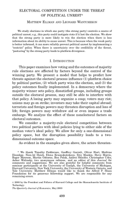 electoral competition under the threat of political unrest