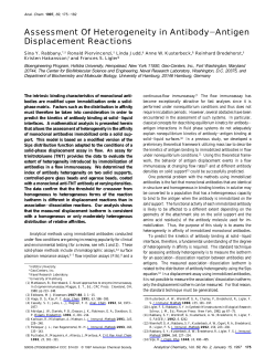 Assessment Of Heterogeneity in Antibody−Antigen Displacement