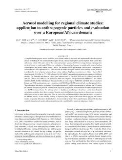 Aerosol modelling for regional climate studies: application