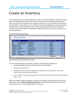 Create an Inventory