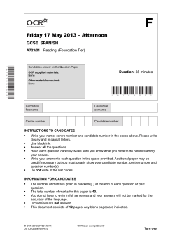 Friday 17 May 2013 &ndash; Afternoon