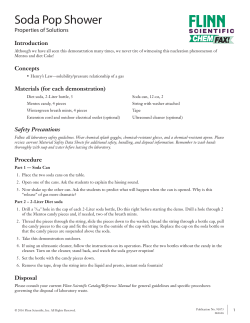 Soda Pop Shower - Flinn Scientific