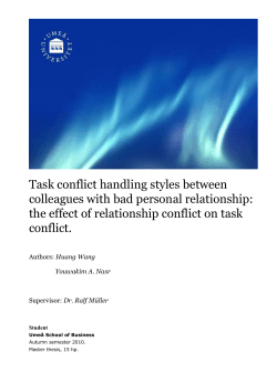 Task conflict handling styles between colleagues with bad
