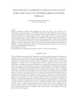 monetary policy instrument and inflation in south africa: structural