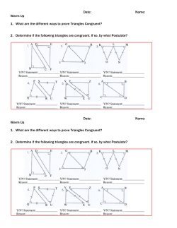 Date: Name: Warm Up 1. What are the different ways to prove