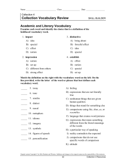 Collection Vocabulary Review