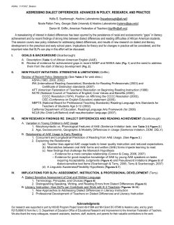 addressing dialect differences: advances in policy, research