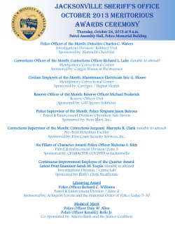 jacksonville sheriff`s office October 2013 Meritorious awards ceremony