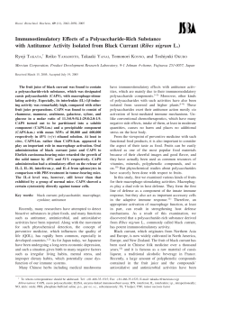 Immunostimulatory Effects of a Polysaccharide