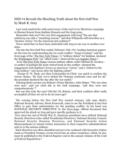 NSD-54 Reveals the Shocking Truth about the first Gulf War