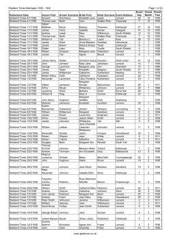 Shetland Times Marriages 1936 - 1940 Page 1 of 20 Publication