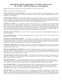 Summer Minutes - Ohio High School Basketball Coaches Association