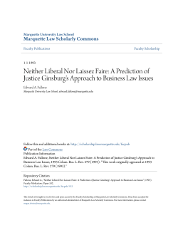 Neither Liberal Nor Laissez Faire: A Prediction of Justice Ginsburg`s