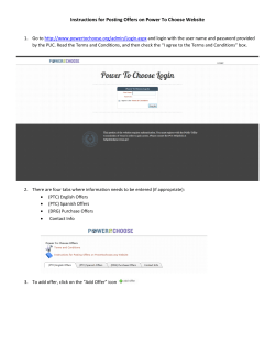 Instructions for Posting Offers on Power To Choose Website