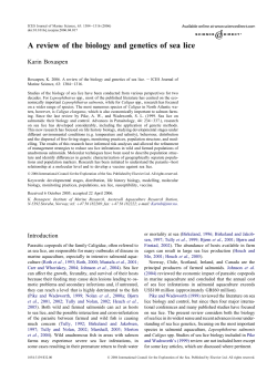 A review of the biology and genetics of sea lice