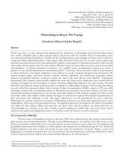 Filmmaking in Kenya: The Voyage - International Journal of Music