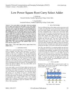 Low Power Square Root Carry Select Adder