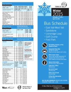 Bus Schedule - Town of Vail