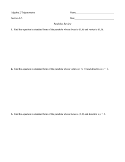 9-5 Wksht Parabolas Review