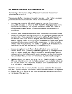 ACP response to bicameral legislative draft on SGR The following is